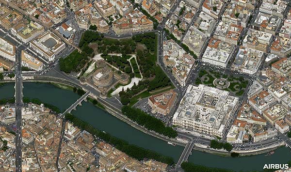 意大利罗马圣安杰洛城堡，分辨率为30厘米，由Pléiades Neo 3卫星拍摄，空中客车DS 2021版权所有ag万博官网