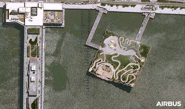 纽约小岛，由Pléiades Neo 3卫星以30厘米分辨率拍摄，空中客车DS 2021版权所有ag万博官网