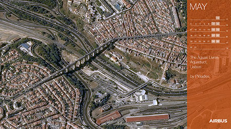 卫星图像pléiades-葡萄牙Águaslivres渡槽，里斯本