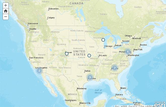 美国 - 美式足球场为例土地地图