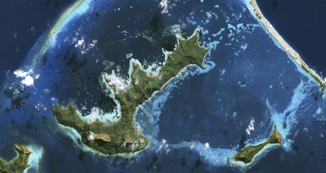 Mangareva，法国波利尼西亚的Kazeosat卫星图像