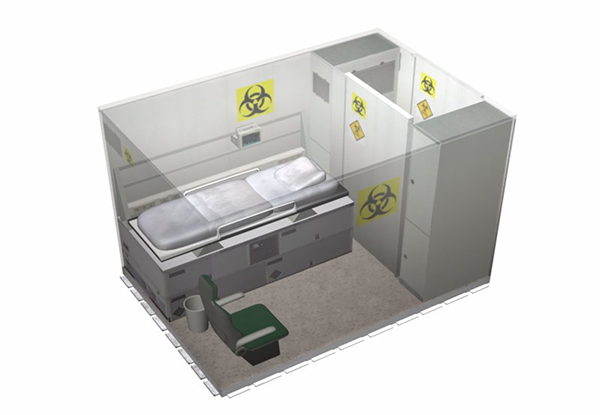 Fortion®tranhospital®伤员消毒系统隔间，用于运送传染性患者