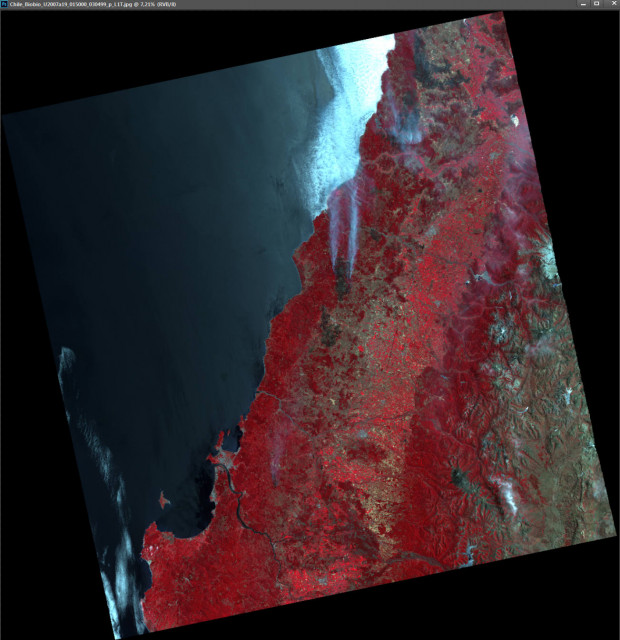 UK-DMC2卫星图像 - 智利的野火